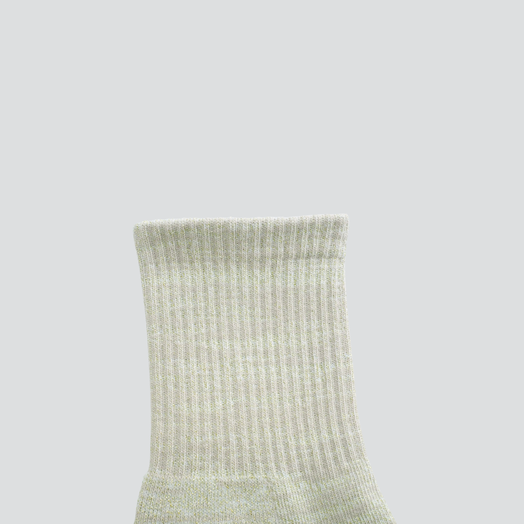 Grip Socke "Glitzer beige"