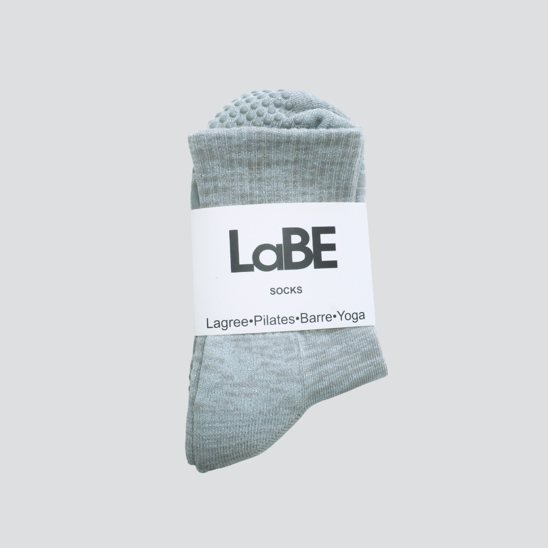 Grip Socke "Glitzer grau"