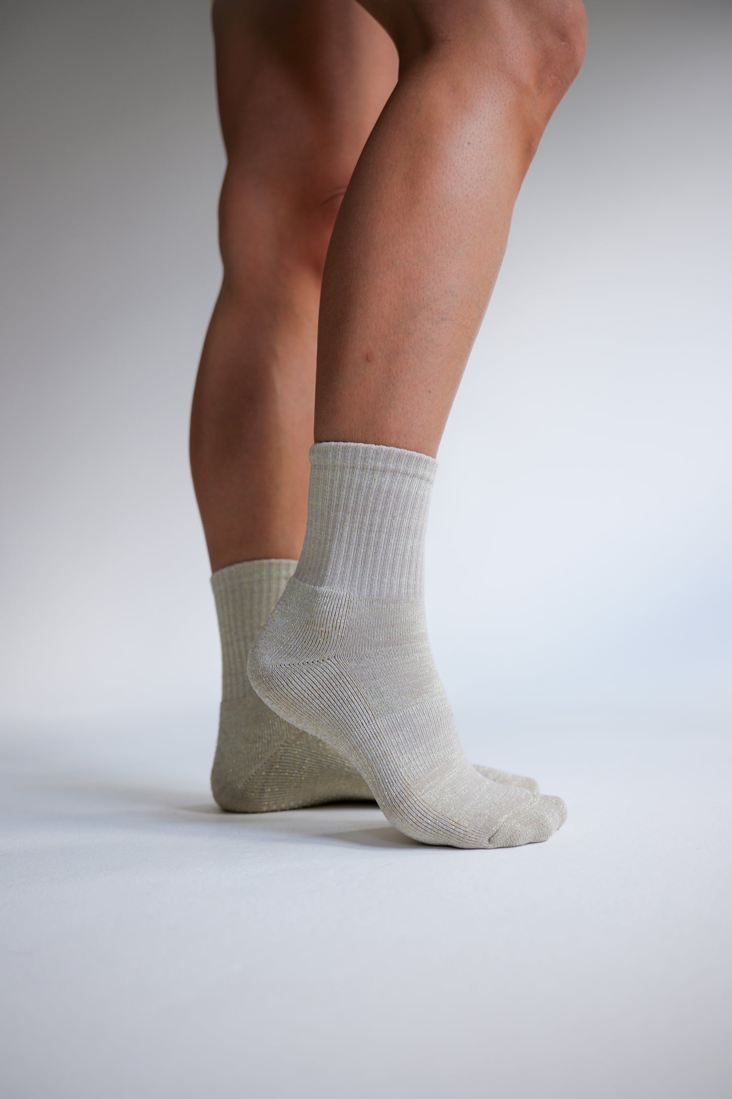 Grip Socke "Glitzer grau"