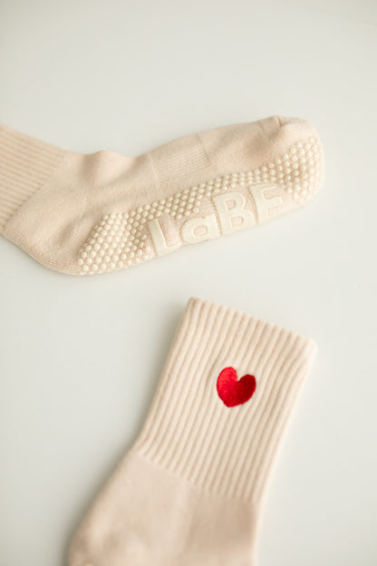 Grip Socke &quot;großes Herz&quot;